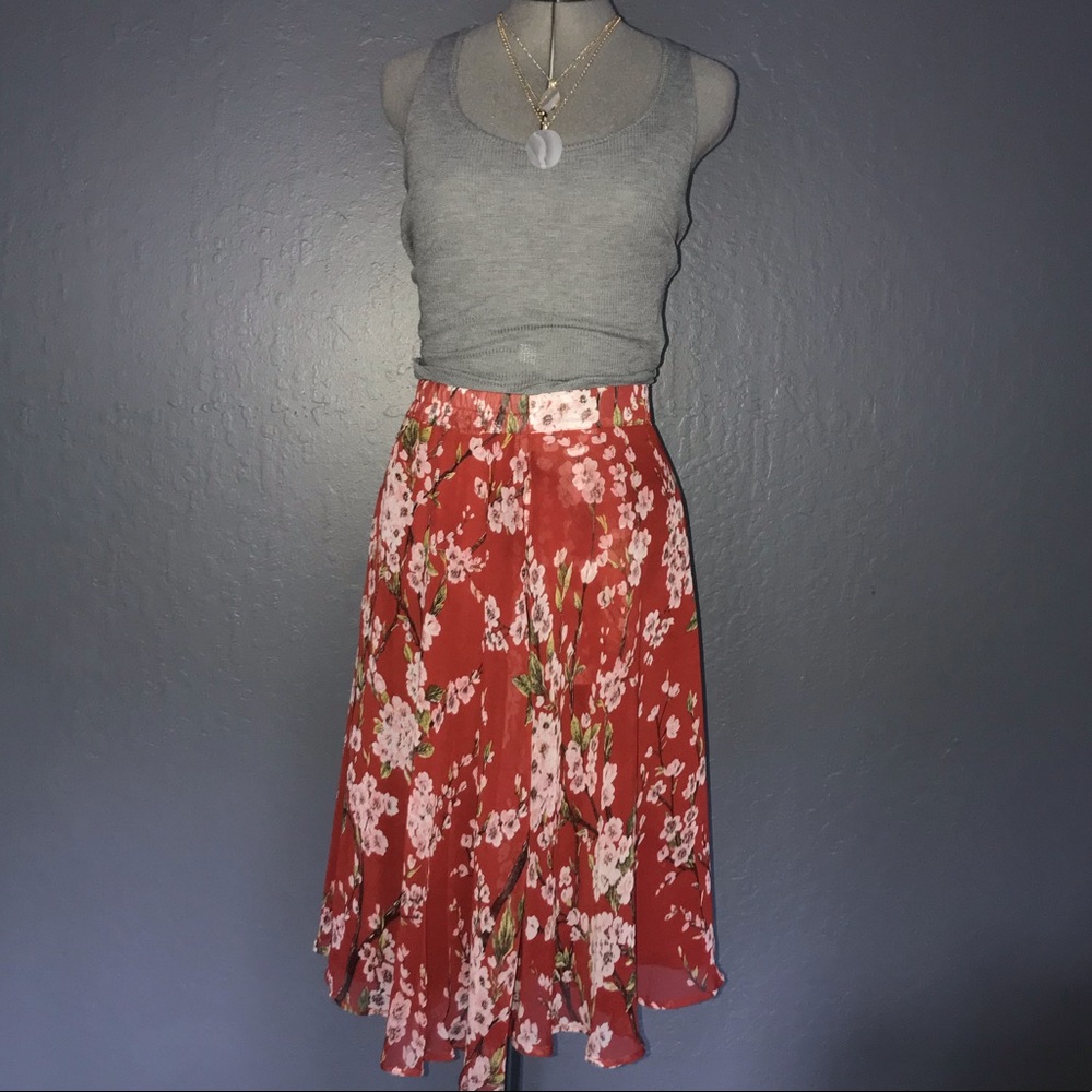 🌸 Sakura Flower Skirt (Size 4/S) Midi